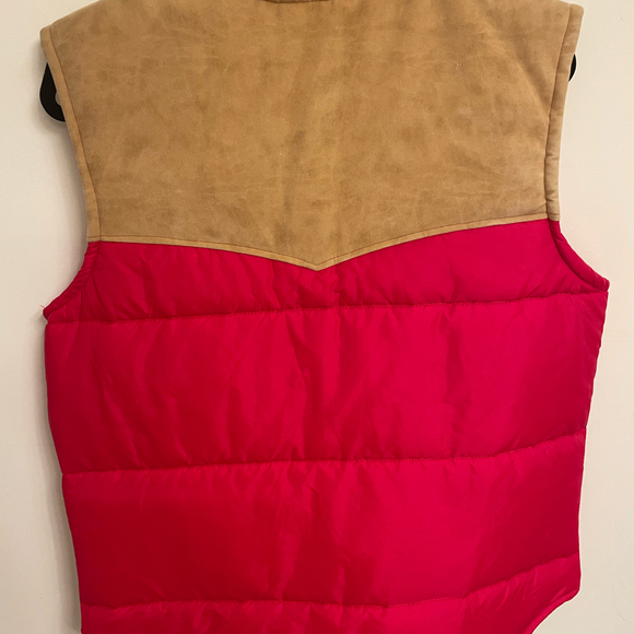 Vintage Red Man Pouch Promotional Puffer Vest Size M - Picture 5 of 5